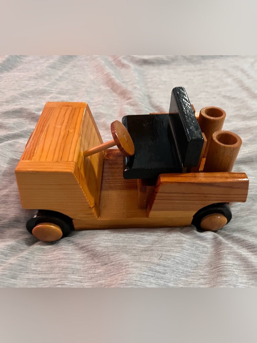 Golfing Decor For Desk Or House, Handmade Wooden Golf Cart - Vintage
